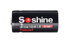 Аккумулятор Soshine RCR123/16340 (Li-Ion, 3.0 В, 700 мАч)