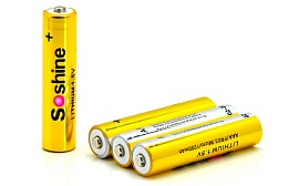 Комплект литиевых батареек Soshine AAA (1200 мАч / 1.5 В / 4 шт.)