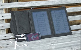 Портативная солнечная панель NESL AM-SF7 c PowerBank (6000 мАч)
