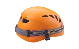 Купите крепление Fenix ALD-02 - оно позволит зафиксировать налобный фонарь на вашем строительном шлеме или спелеокаске