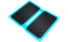 Солнечная батарея Soshine SC10W (голубая рамка, USB-кабель) + мягкий чехол