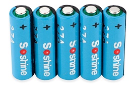 Комплект из 5 батареек Soshine 27A (A27, MN27, VR27, L828), 12В
