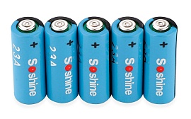 Комплект из 5 батареек Soshine 23A (LRV08, L1028, MN21, 23AE), 12В