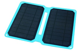 Солнечная батарея Soshine SC10W (голубая рамка, USB-кабель) + мягкий чехол